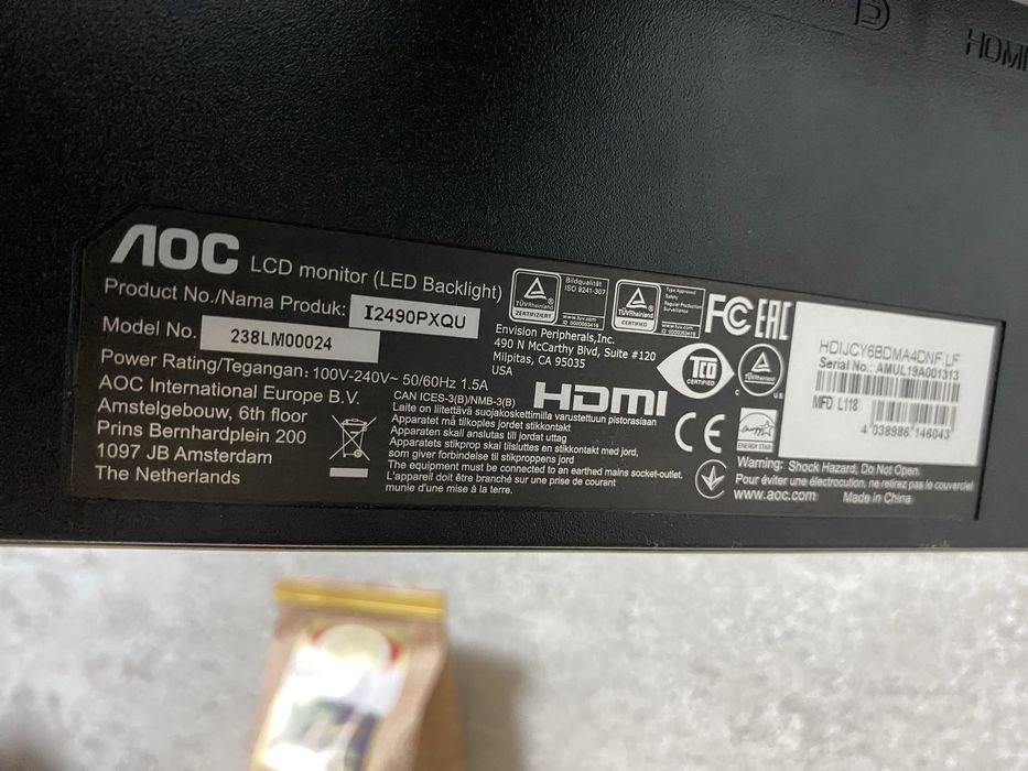 Монітор AOC I2490PXQU 60Гц