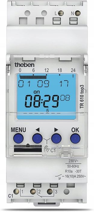 Theben 610 TR610 cyfrowy 1-kanałowy zegar sterujący z progra