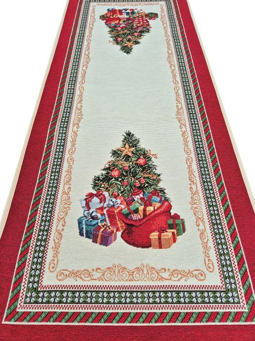 Bieżnik z choinką 40x100 cm gobelinowy świąteczny V16