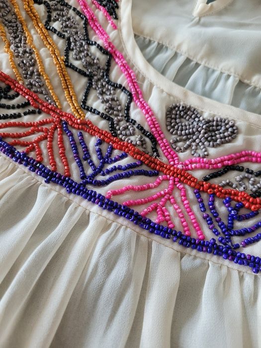 Piękna kremowa koszula z szerokimi rękawami boho Vila