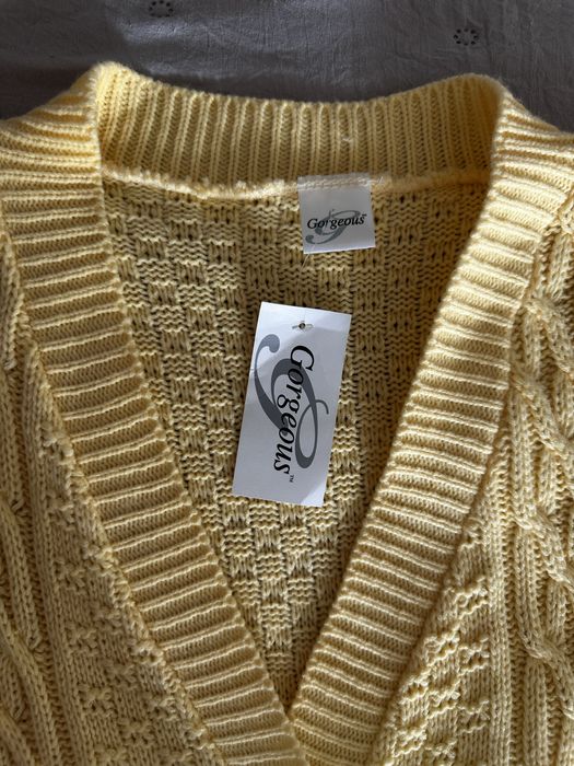 Жовтий бавовняний кардиган оверсайз