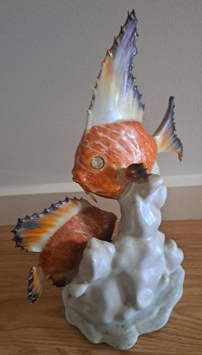 Estátua Cerâmica Peixes 30cm