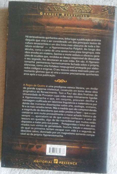 Livro "A Regra de Quatro" de Ian Caldwell e Dustin Thomason