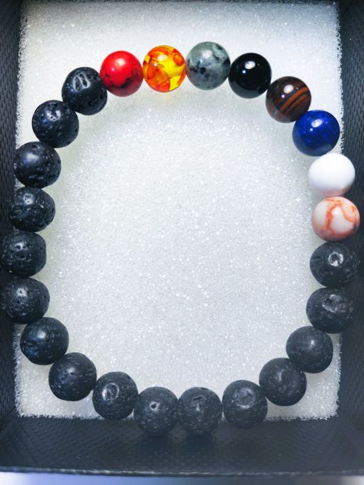 Pulseira de pedra vulcânica natural chakra meditação equilíbrio energia cura - Aromaterapia