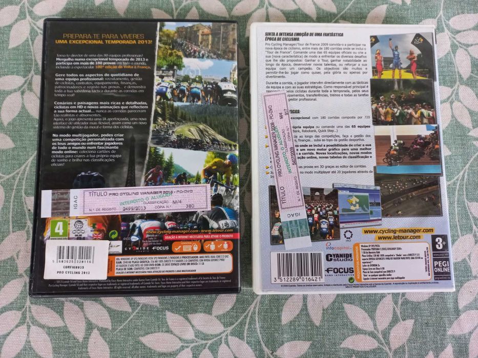 Jogos pc: Pro Cycling Manager; Battlefield; Medal of Honor; Splinter C