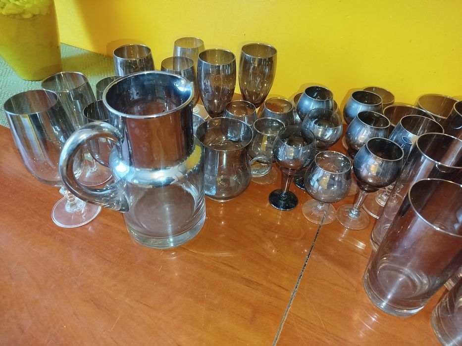 Szkło platynowe dymione prl