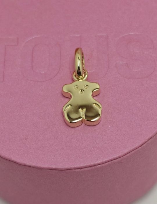 Zawieszka z misiem 12 mm żółte srebro vermeil 925