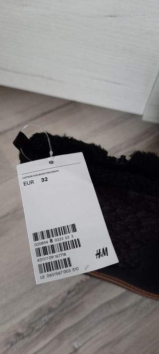 H&M buty botki kozaki dziewczęce  czarne r 32 20 cm