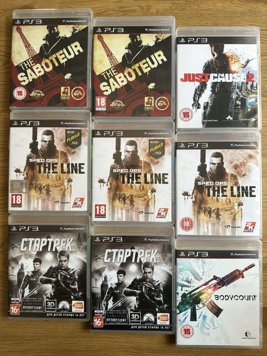 Sony PS3: Метро Луч Надежды, Painkiller Wolfenstein Quake Doom Mass Effect, Deus Ex Resistance Killzone Saboteur Battlefield Red Faction, Sniper