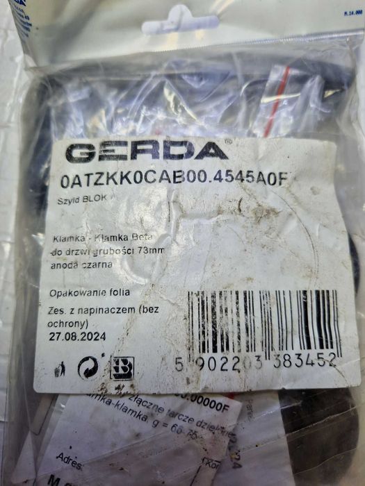 GERDA - szyld blok - klamka beta- do drzwi 73mm.