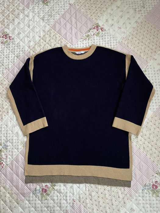 Granatowy sweter bluza z rozcięciami 2XL 44 jasper conran premium