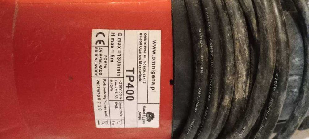 pompa  zatapialna do wody  brudnej  TP 400 omnigama