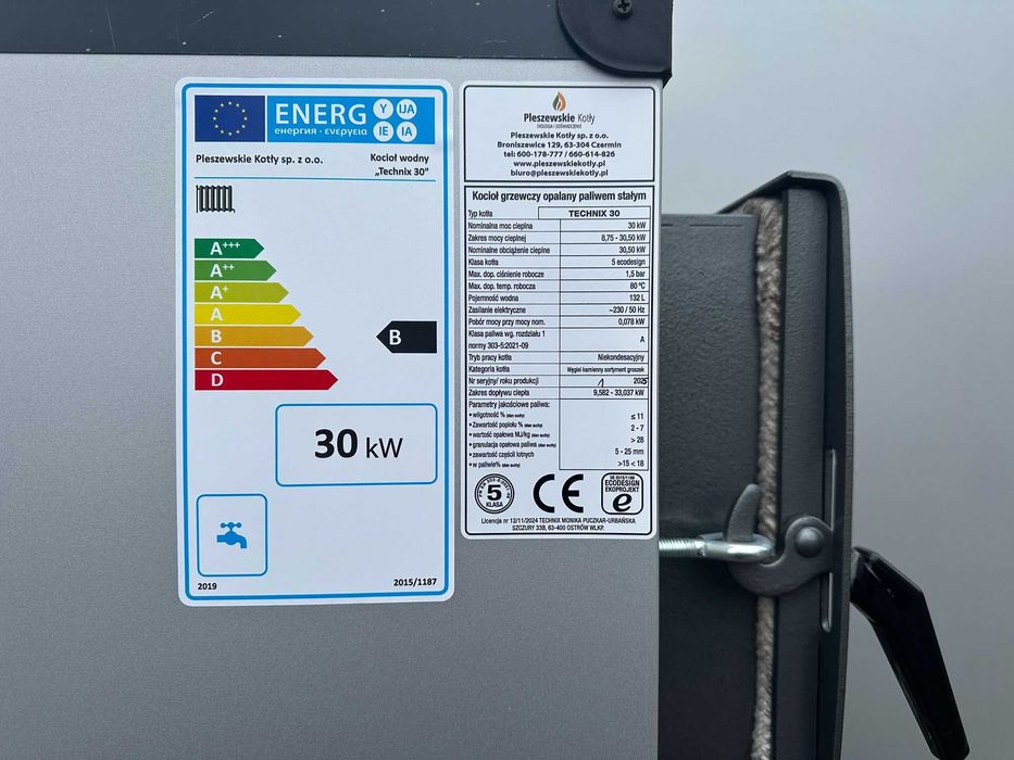 Kocioł z Podajnikiem 30kW 5 klasa Ekodesign Piec Dotacja 27 35