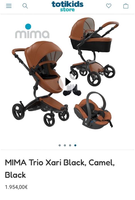 Carrinho de bebe Mima Xari Camel  Todos os acessórios