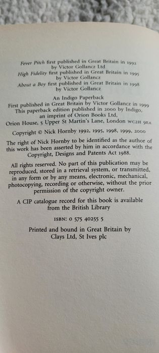 Nick Hornby 3 in 1 English