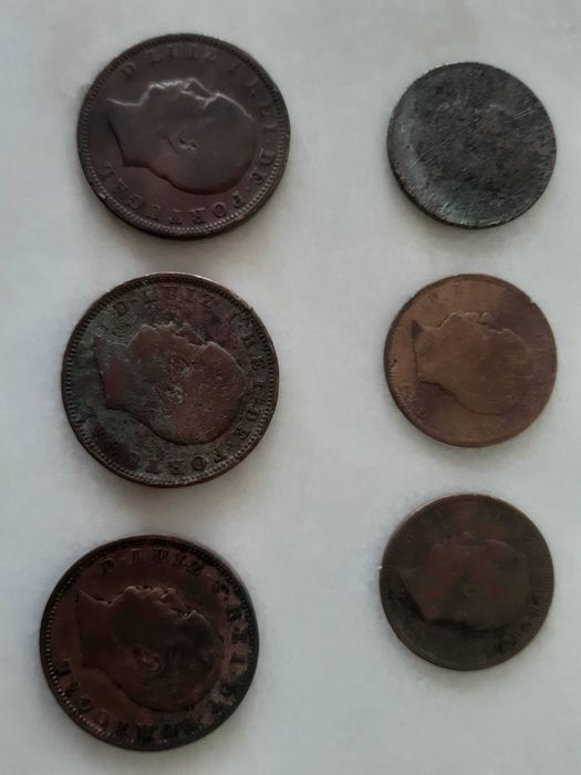 Moedas X e XX REIS, D. Luís I, 1882, 1883 e 1884
