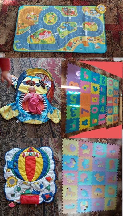 Mata do zabawy dla dziecka, puzzle, droga, dla niemowlaka