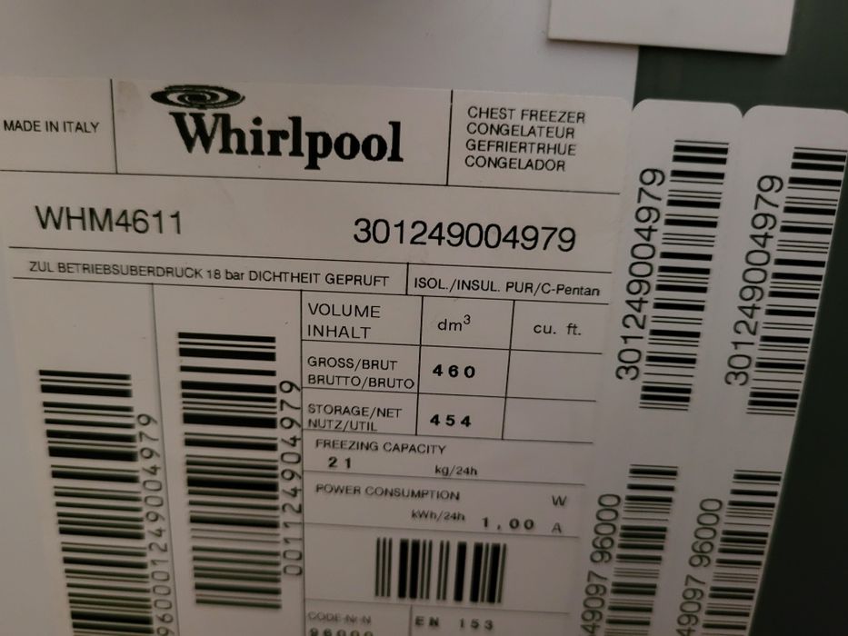 Продам морозильний ларь Wirlpool WHM 4611 ,  460 літрів