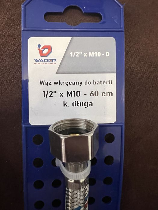 Wąż wkręcany do baterii 1/2’’xM10 60cm