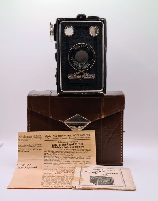 BALDA Micky Rollbox II 1932 – rzadki BOX 127 + futerał + stare dokumenty