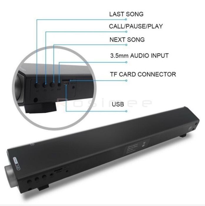 Soundbar LP-08 Bluetooth Estéreo Maos livres, para TV PC