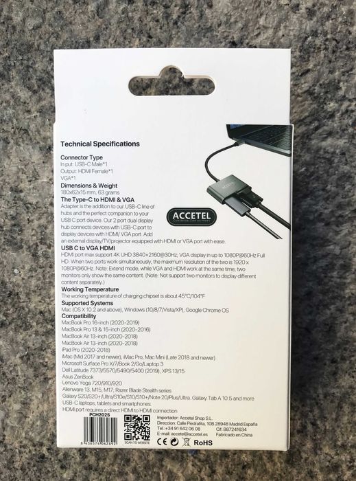 Type-C (USB-C) to HDMI and VGA Adapter64584648253443121