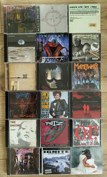 Scorpions Anthrax Pink Floyd Manowar Rammstein Megadeth Black Sabbath Rollins Band i inne płyty CD