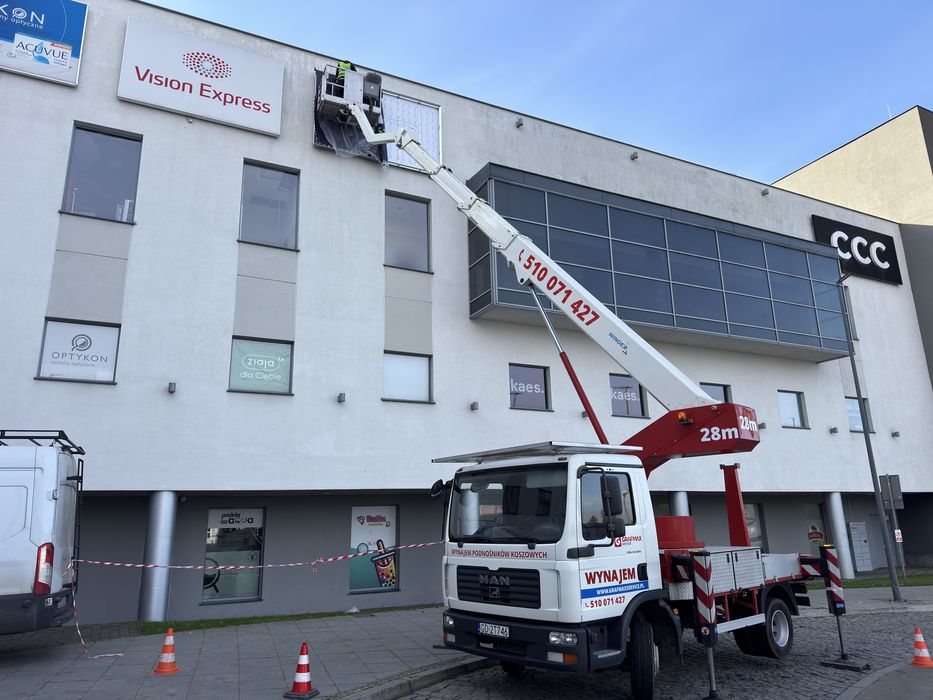 Podnośnik koszowy, zwyżka - WYNAJEM - 24/h - Tczew