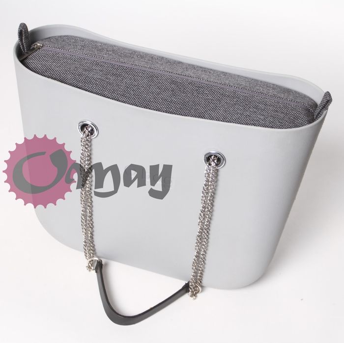 Grafitowy organizer do OBAG STANDARD plecionka grafit 2 kieszenie OMAY