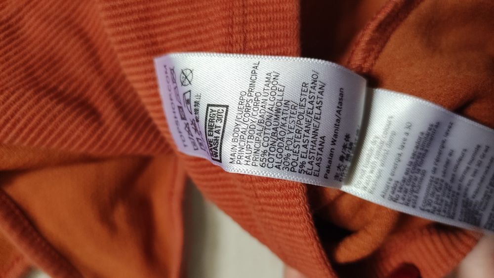 Crop top pomarańczowy S 65% bawełny zakładany na kark