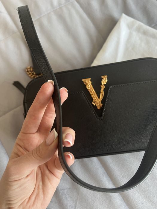 Сумка з натуральної шкіри Versace Virtus YSL кроссбоді оригінал