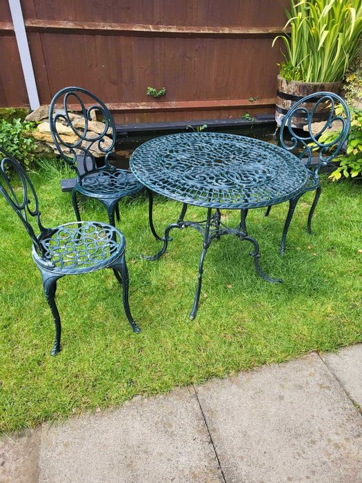 Zestaw 3 krzesła + stół całoroczne aluminiowe meble ogrodowe .Wysyłka