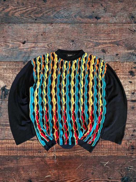 Sweter męski palazzo colucci style multicolor czarny woolL Avant Garde