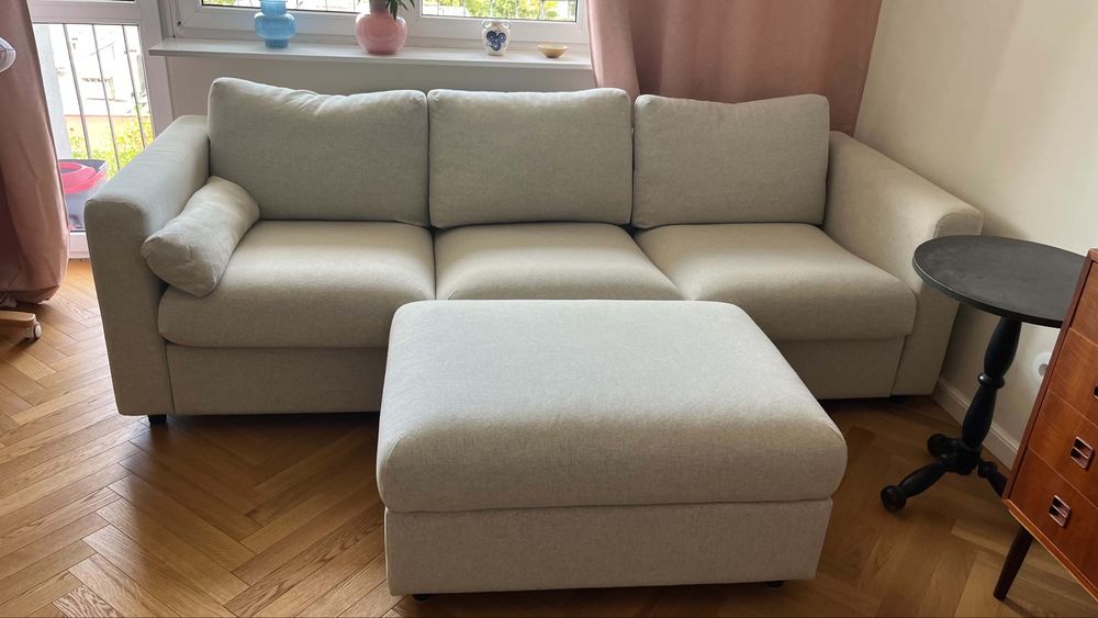 Sofa vimle 3 osobowa + pufa