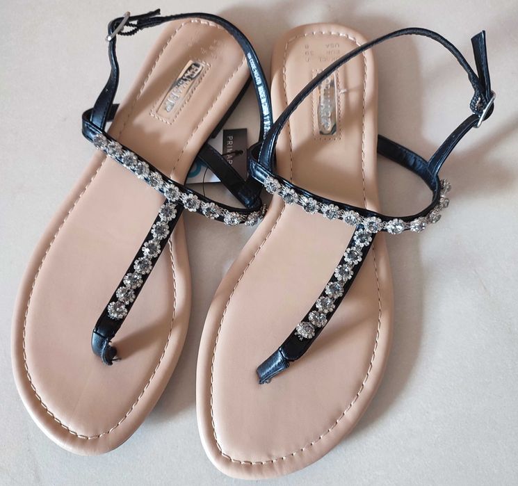 Primark! Nowe stylowe Sandały 39 czarne cyrkonie