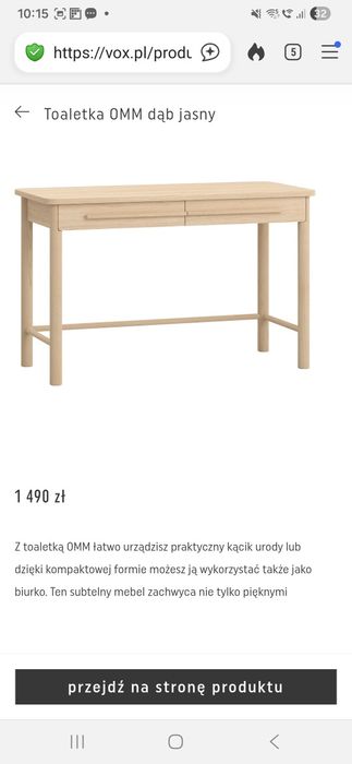 Toaletka i lustro Vox Omm