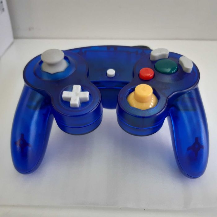 Comando Novo Azul Translúcido p/ Nintendo GameCube