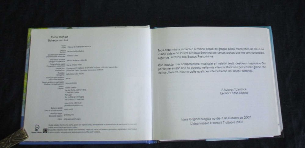 Livro Fátima Revisitada em Música com CD