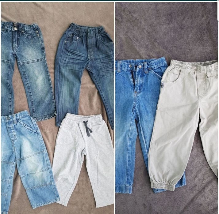 Spodnie jeansy dresy 98 jeansowe dresowe spodenki chłopięce