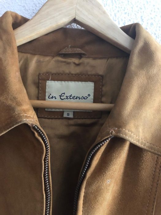 Blusão camurça 100% pele camel