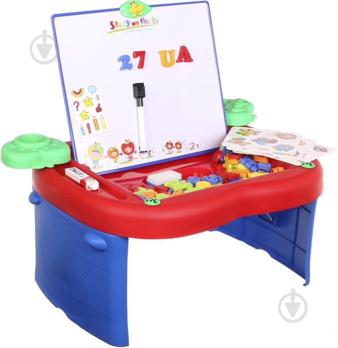 Дитячий столик магнітний для малювання маркерами та крейдою