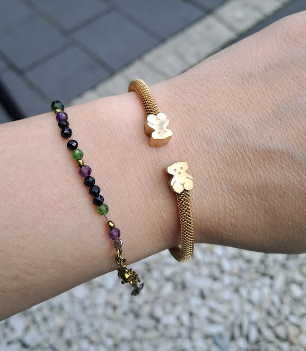 Sztywna cienka bransoletka misie