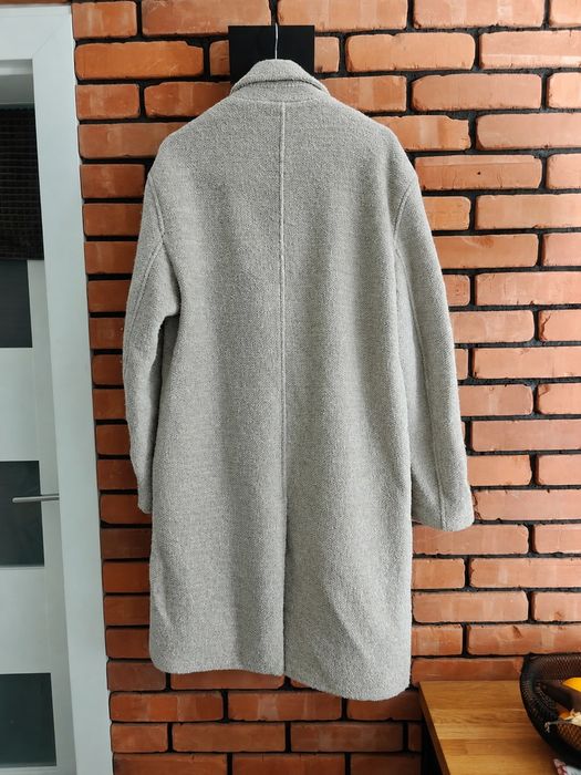 ZARA wełniany płaszcz beżowy oversize L  klasyczny długi
