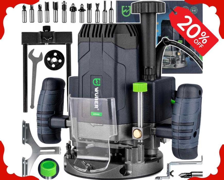 Nowa FREZARKA Górnowrzecionowa Elektryczna Do Drewna Zestaw XXL (-20%)