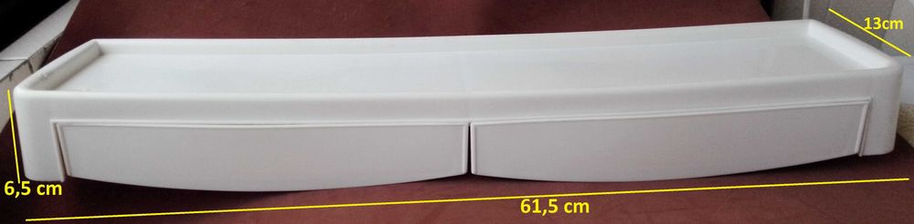 Prateleira com duas gavetas- WC– Plástico branco