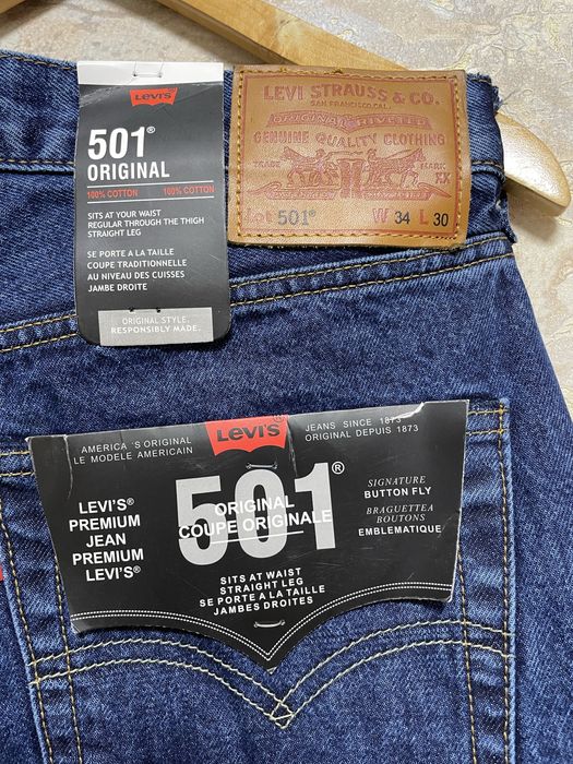 Джинсы Levis 501 размер W 34 L 30