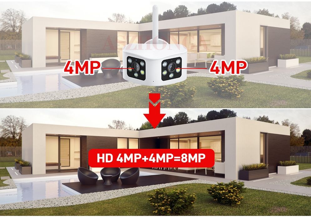 Панорамная WiFi камера 2 объектива угол обзора 180°