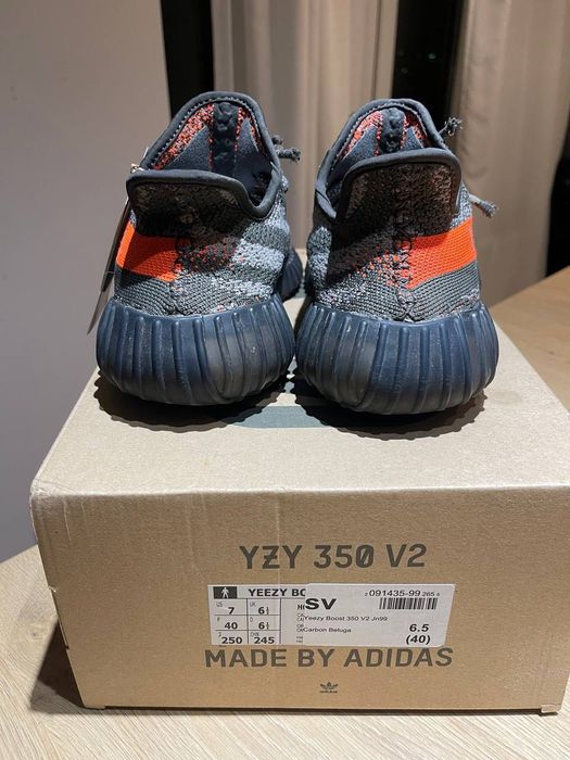 adidas Yeezy boost 350 carbon beluga 40 zebra bone black white o