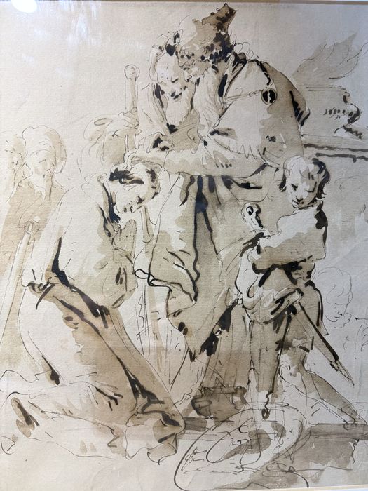 Antiga gravura: Giovanni Batista Diepolo-Capriccio com a consagração..