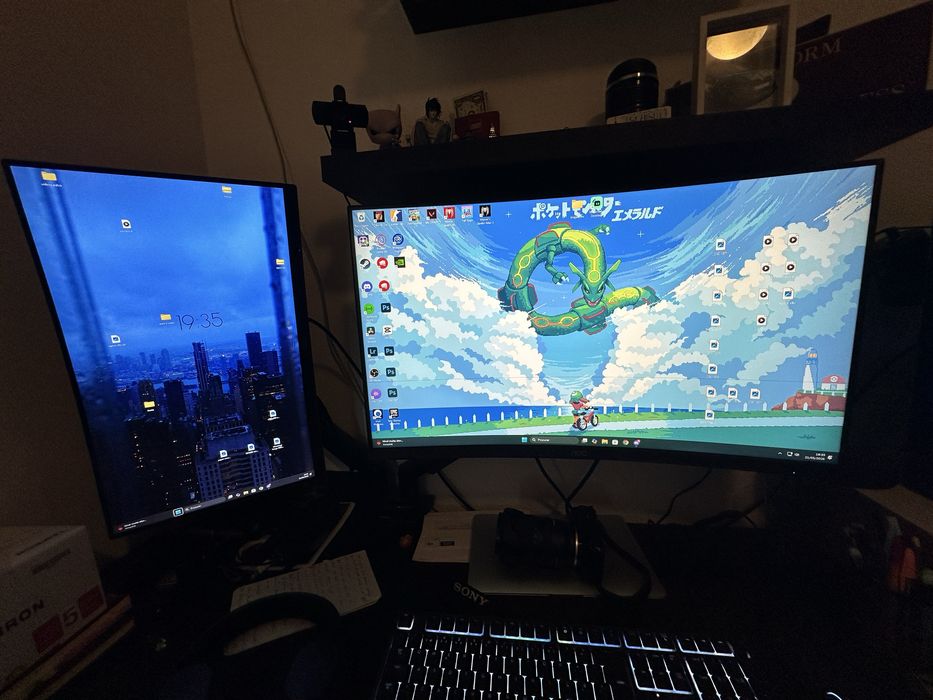 Setup Gaming Completo- pc + 2 monitores + teclado razer e rato razer